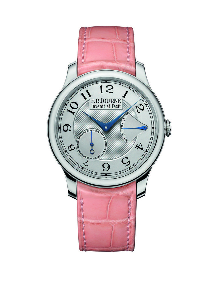 f.p. journe Chronomètre Souverain pink leather timeandwatches.pl